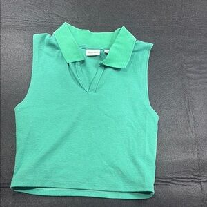 Women’s Green Aritzia Sunday Best Polo tank top cropped